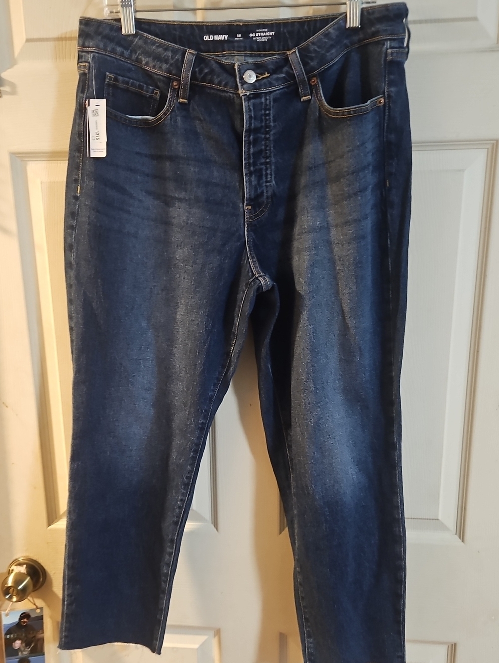 OLD NAVY HIGH-WAISTED Button-Fly OG STRAIGHT Ankle Jeans: NWT: SIZE 14 PETITE